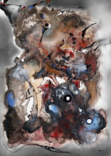 Original Abstract Mixed Media by Wolfgang Schweizer