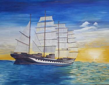 Print of Realism Ship Paintings by Lisa Krnac