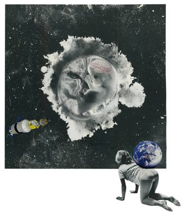 Original Surrealism Children Collage by Martina Slukova