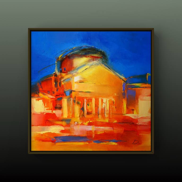 Original Abstract Architecture Painting by Diana Grigoryeva