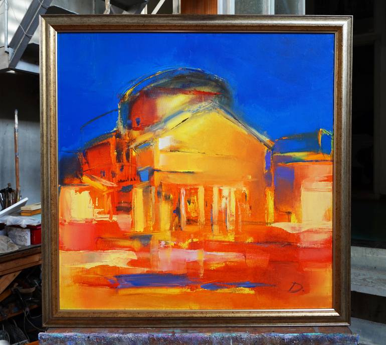 Original Abstract Architecture Painting by Diana Grigoryeva