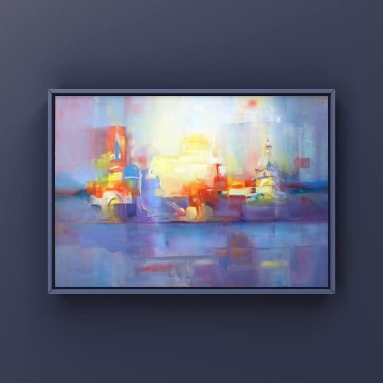 Original Abstract Expressionism Cities Painting by Diana Grigoryeva