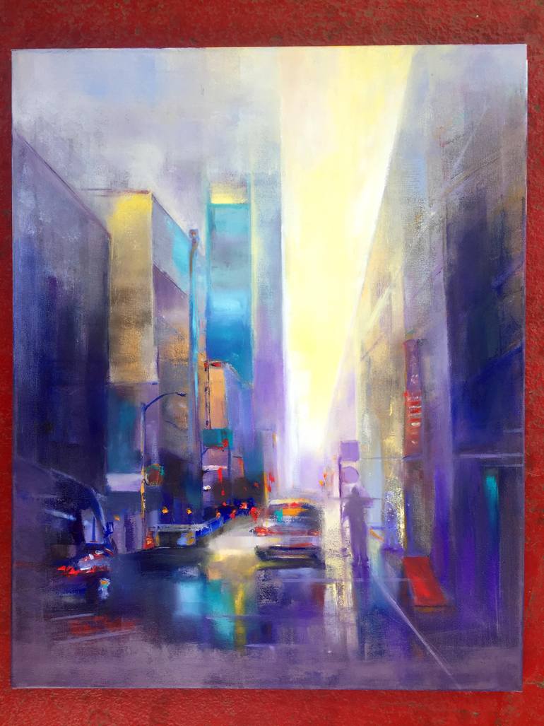 Original Expressionism Cities Painting by Diana Grigoryeva