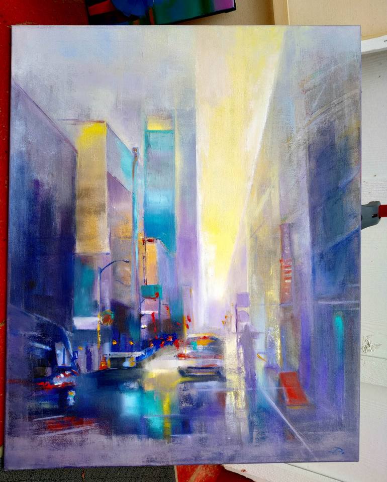 Original Expressionism Cities Painting by Diana Grigoryeva