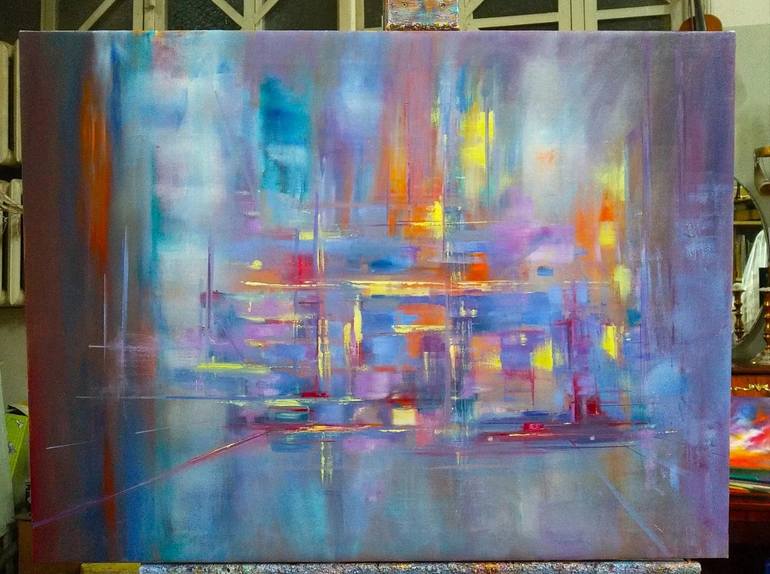 Original Expressionism Cities Painting by Diana Grigoryeva