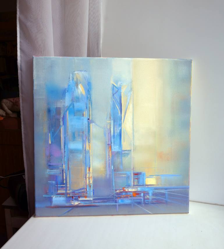 Original Abstract Expressionism Architecture Painting by Diana Grigoryeva