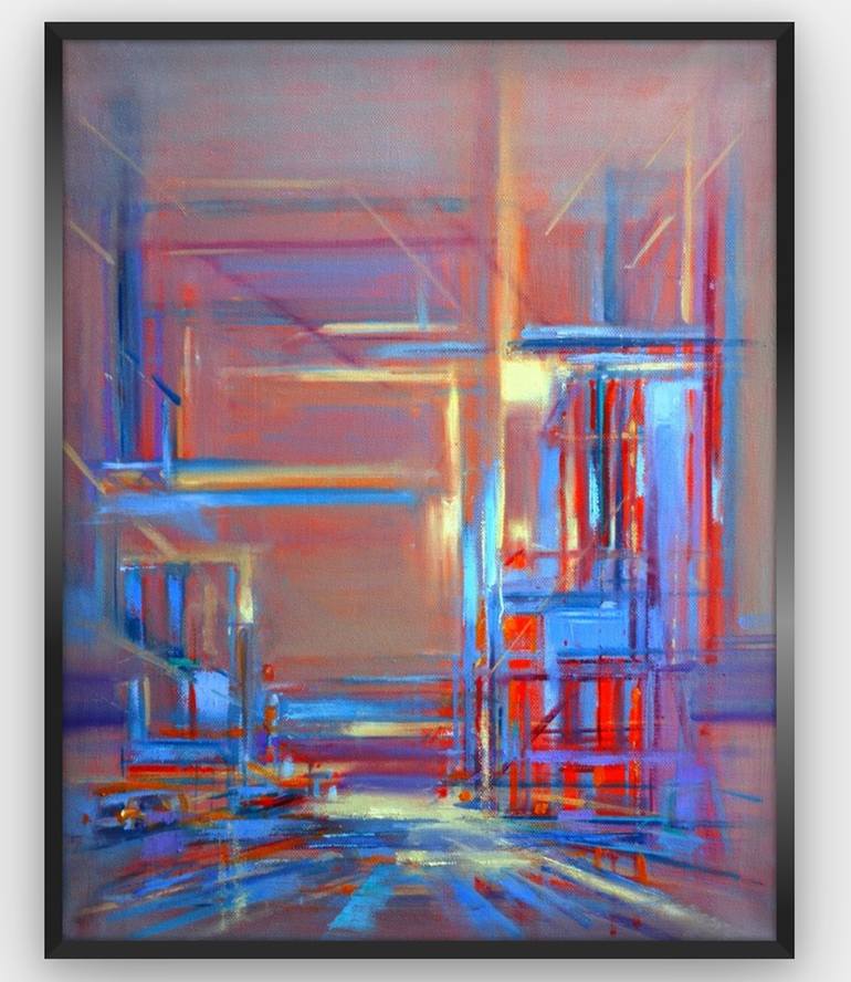 Original Abstract Expressionism Cities Painting by Diana Grigoryeva