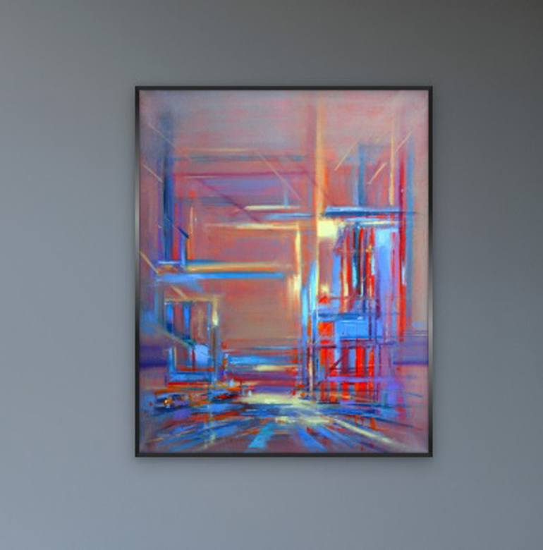 Original Abstract Expressionism Cities Painting by Diana Grigoryeva