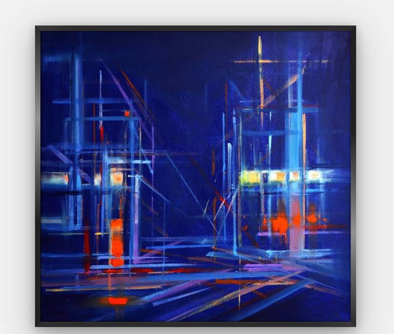 Original Abstract Expressionism Architecture Painting by Diana Grigoryeva