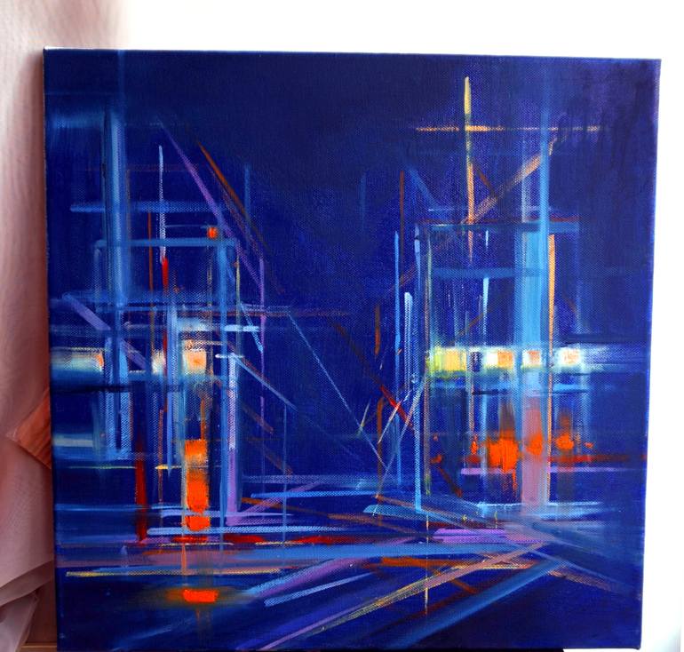 Original Abstract Expressionism Architecture Painting by Diana Grigoryeva