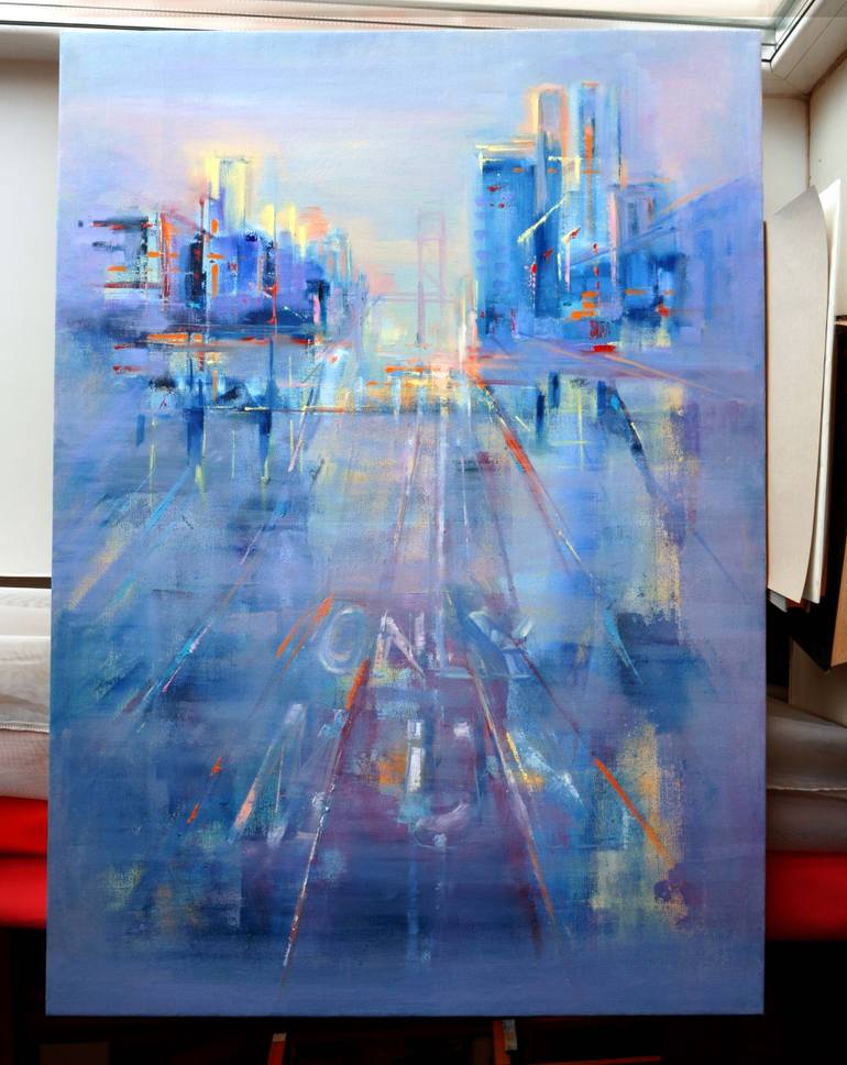 Original Expressionism Cities Painting by Diana Grigoryeva