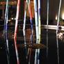 A night view of "Bamboo" Installed at the Mandarin Oriental Miami. 