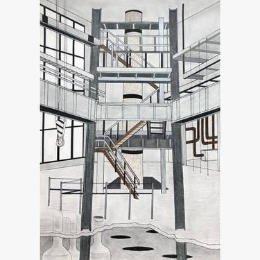 Original Abstract Expressionism Architecture Drawings by Petra Nicole