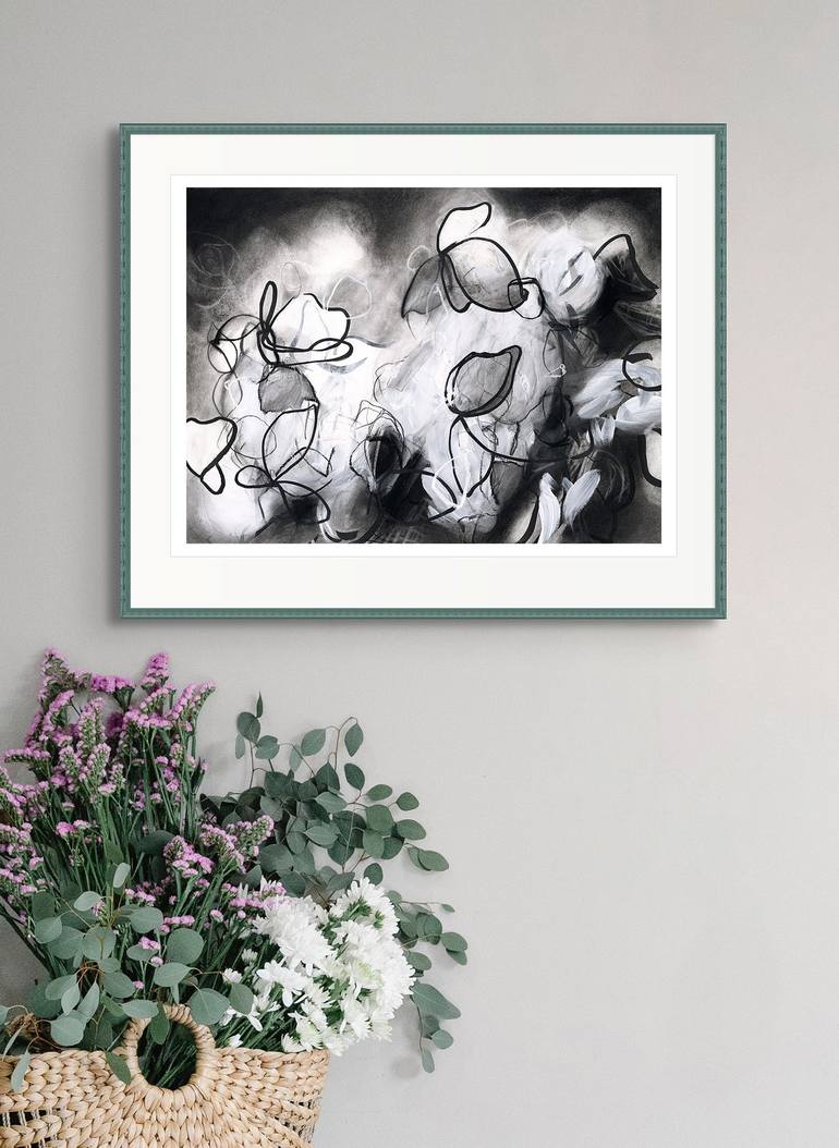 Original Abstract Expressionism Nature Drawing by Sara Richardson