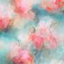 Detail of Double Bubble contemporary floral artwork by fine artist Sara Richardson