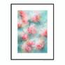 Double Bubble contemporary floral artwork by fine artist Sara Richardson - in a contextual frame to help show how it coudl look