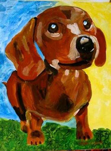 Print of Pop Art Dogs Paintings by Andrée Cucullu