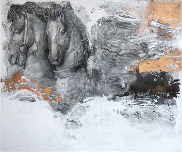 Original Abstract Expressionism Horse Paintings by Victoria Dael