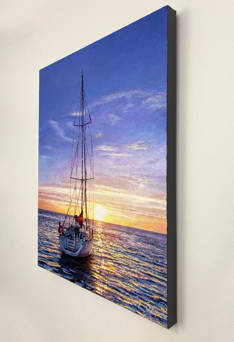 Original Impressionism Boat Painting by Spencer Yancey