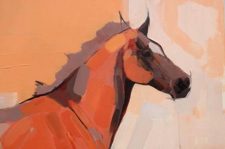 Original Expressionism Horse Painting by Heather Irvine