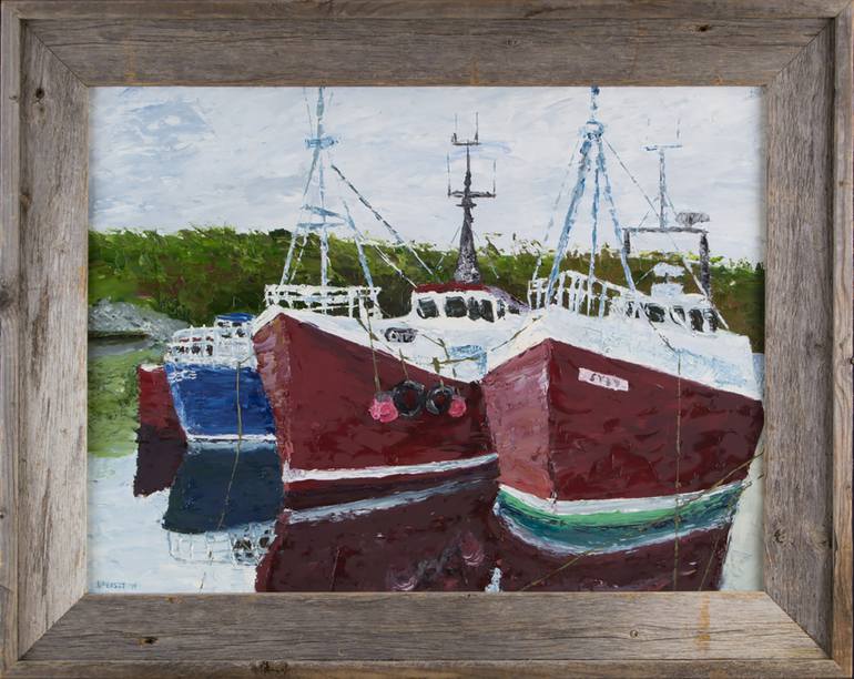 Original Boat Painting by Nick Ferszt