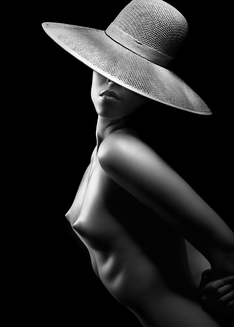 Nude woman with white hat 2 Photography by Johan Swanepoel | Saatchi Art