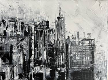 Original Abstract Expressionism Architecture Paintings by Maria Korottsenko