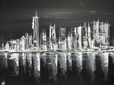 Original Abstract Expressionism Architecture Paintings by Maria Korottsenko