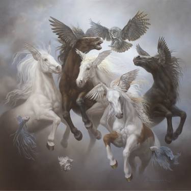 Print of Figurative Horse Paintings by Johnny Palacios