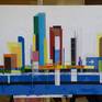 “City” is the latest development in a quest to redefine urban art, taking it in a new direction and using geometric abstraction with line and colour to convey the essential life and ethos of the urban scene and evolving a purely pictorial reality built of elemental geometric forms. The new style has echoes of Theo van Doesburg and the Dutch De Stijl group as well as aspects of Kazimir Malevich and his Suprematism movement, all of which are embraced by the Liverpool School movement in the UK.