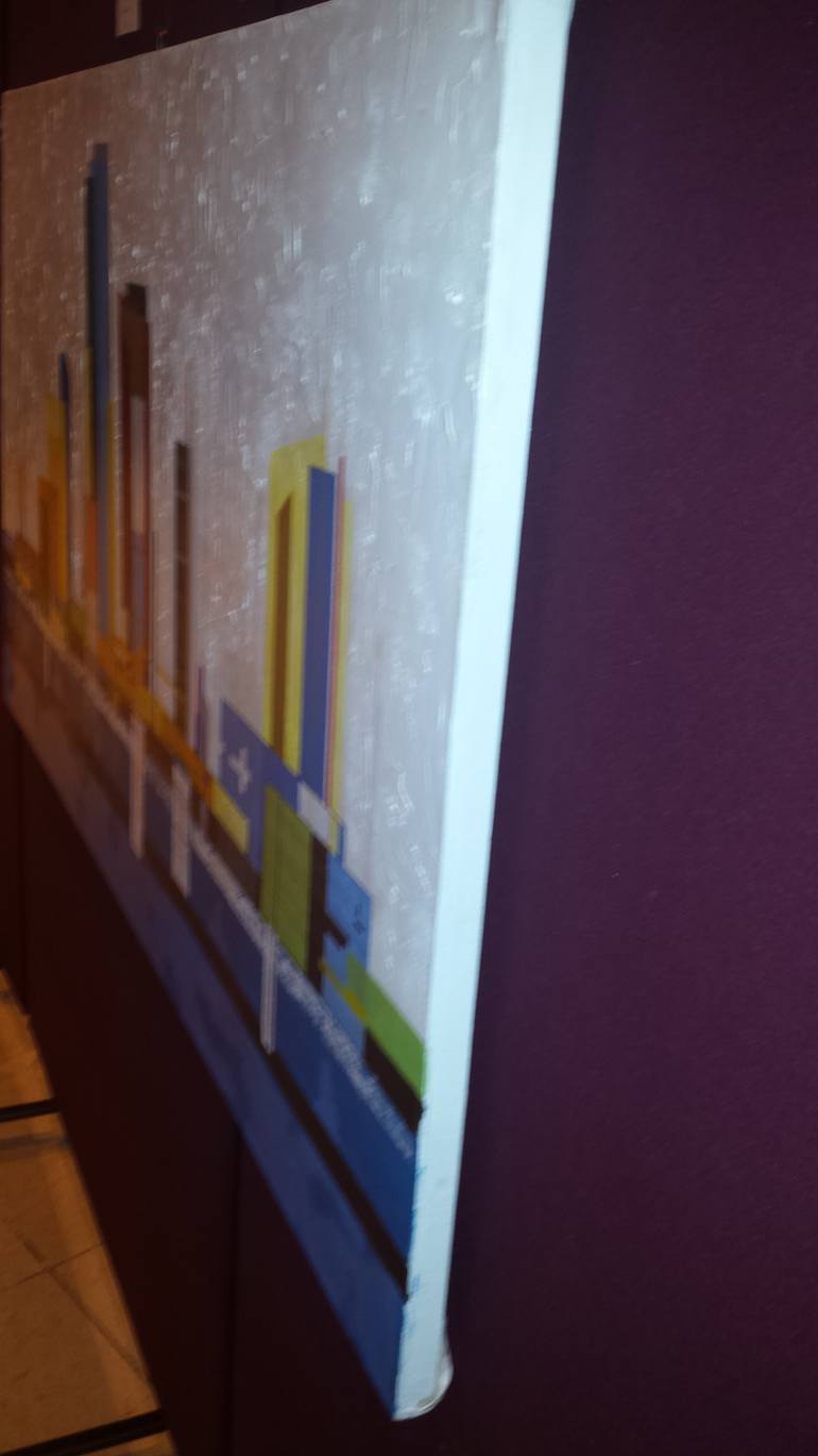 Original Abstract Cities Painting by Michael Rickett