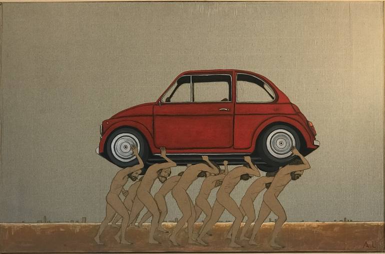 Original Automobile Drawing by ANTONIO LABRUNA