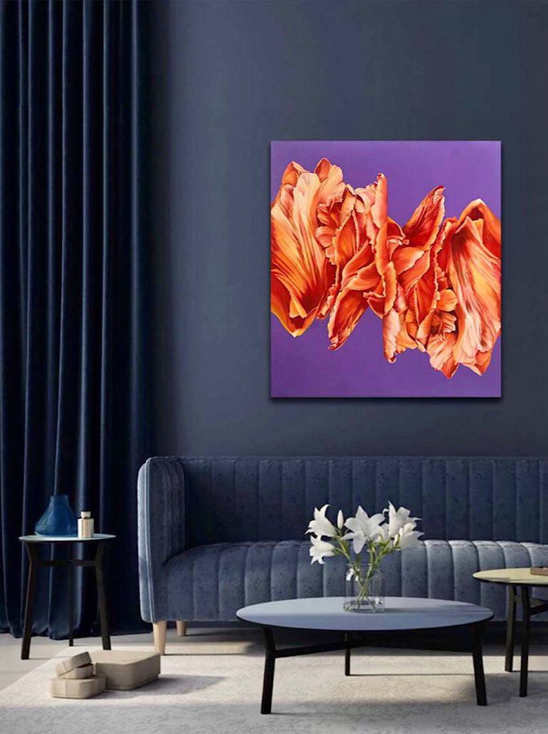 Original Abstract Expressionism Floral Painting by Natalia Lugovska