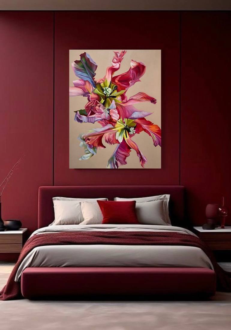 Original Painterly Abstraction Botanic Painting by Natalia Lugovska