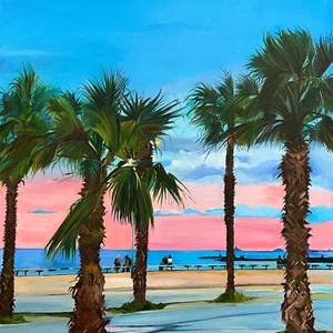 Palms and Pink Sky