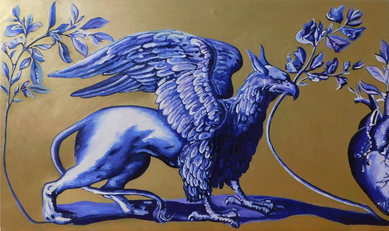Original Art Deco Fantasy Painting by Carmiña Velasco