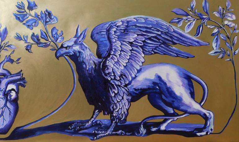 Original Art Deco Fantasy Painting by Carmiña Velasco