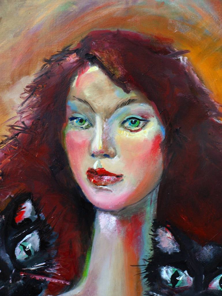 Original Expressionism Portrait Painting by Valentina Mihaylova