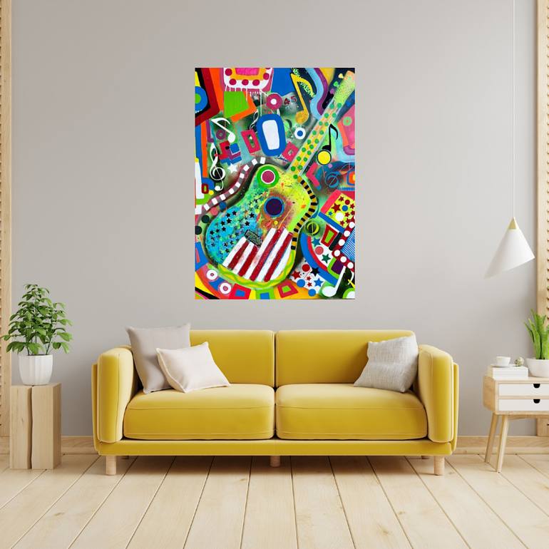 Original Abstract Music Painting by Rick VanHook