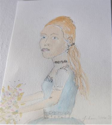 Blonde girl with flowers thumb