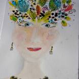 Woman with flowers on her head by Juhasz Tunde