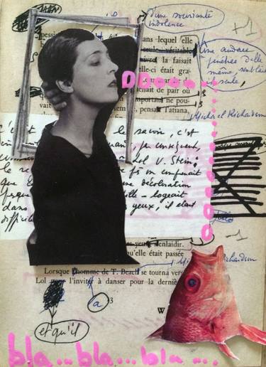 Original Dada Abstract Collage by CATHERINE LUPIS THOMAS
