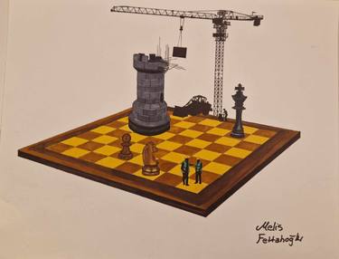 Saatchi Art Artist Melis Fettahoğlu; Drawings, “Chess Construction” #art