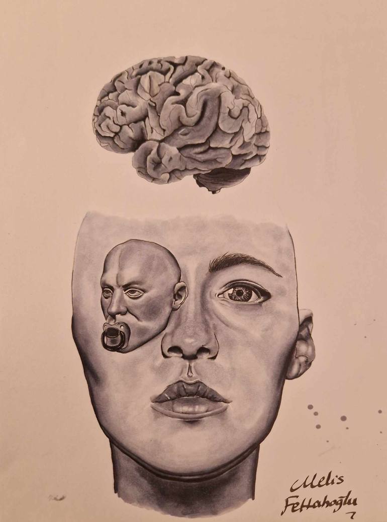 Original Conceptual People Drawing by Melis FettahoğLu