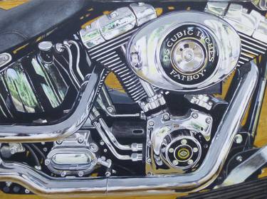 Print of Realism Motorcycle Paintings by Philip Johnson