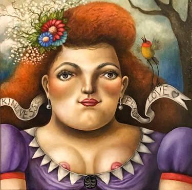 Original Surrealism People Painting by Jocelyn Bullock
