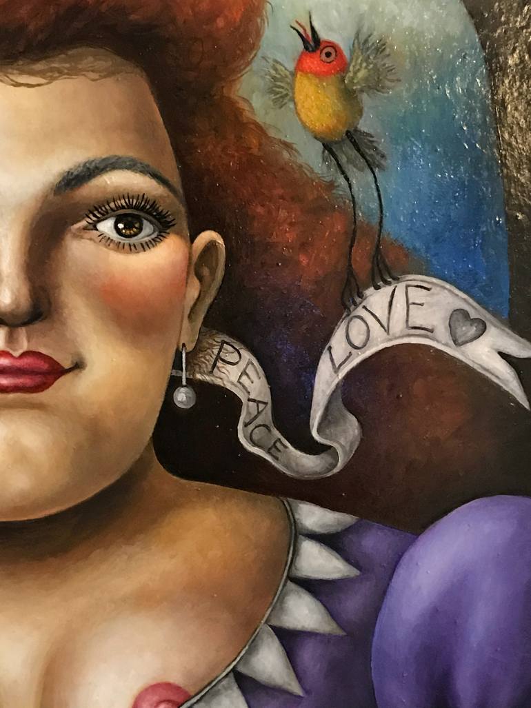 Original Surrealism People Painting by Jocelyn Bullock