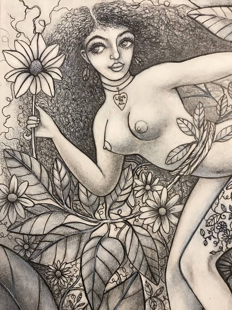 Original Illustration Nude Drawing by Jocelyn Bullock