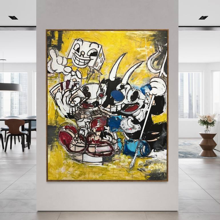 Original Pop Art Cartoon Painting by Jorge Algraves