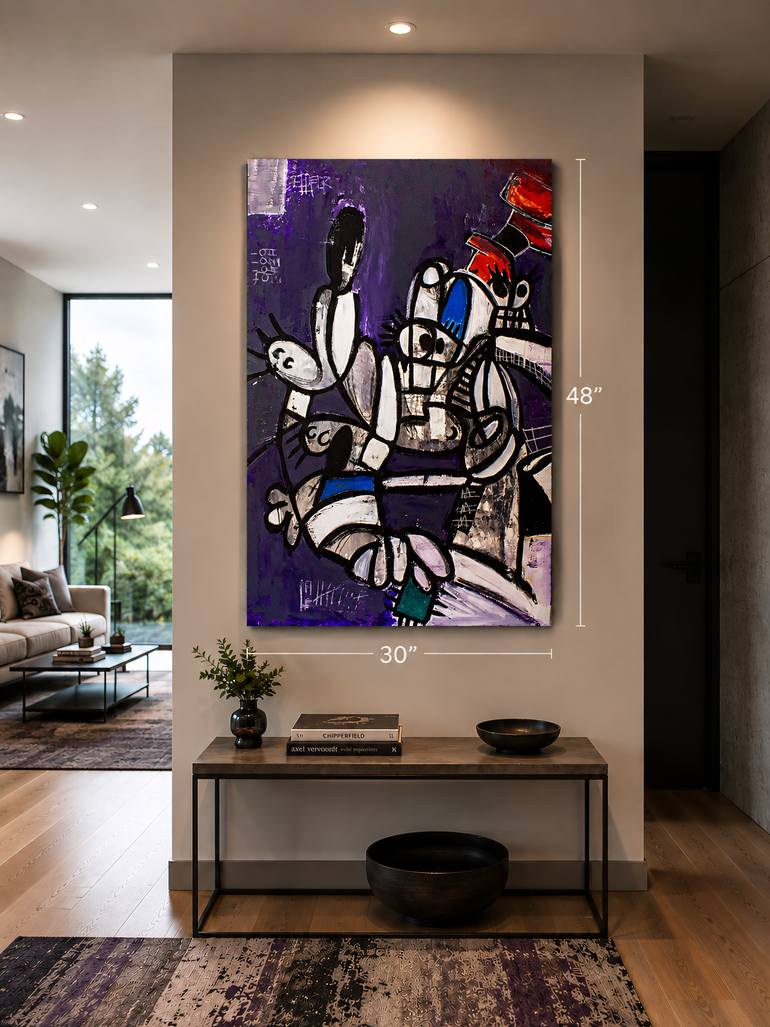 Original Cubism Cartoon Painting by Jorge Algraves